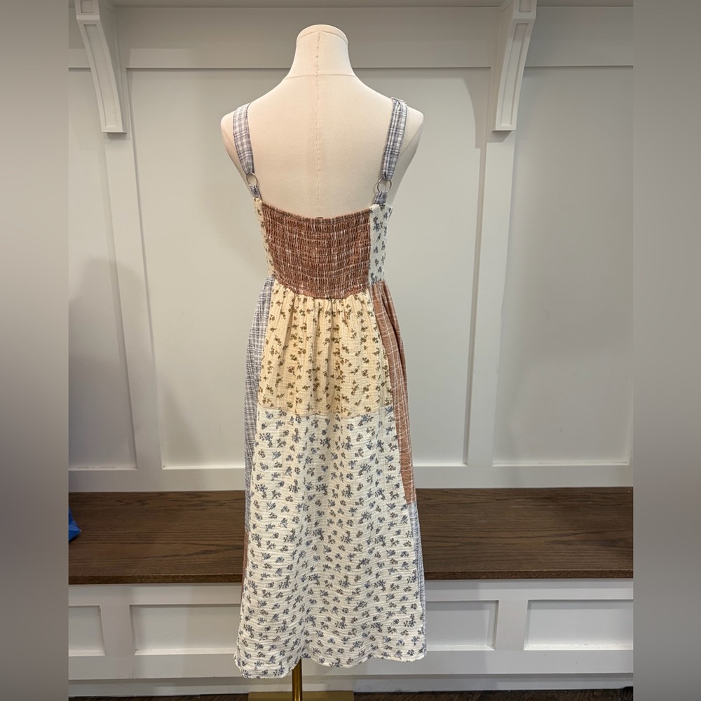 Polygram Viral Boho Patchwork Blooms Sleeveless Midi Dress Size 1XL - Picture 4 of 7